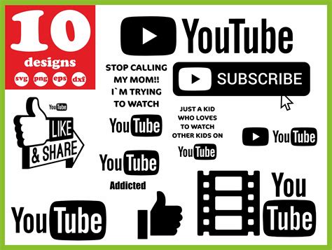 Youtube Svg File Logo Vector Social Media Decal For Cricut Etsy