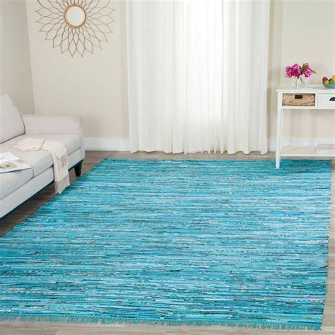 Safavieh Rag Rug Turquoisemulti 8 Ft X 10 Ft Area Rug Rar125c 8