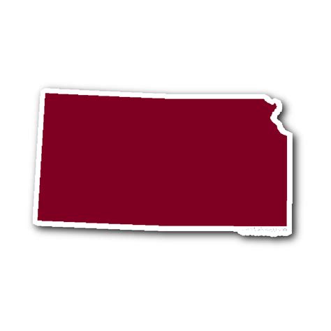 Kansas State Shape Sticker Outline Garnet State Shapes Kansas State