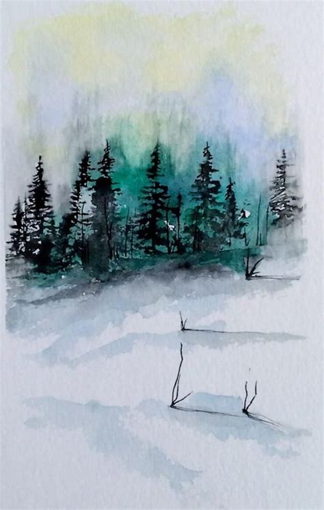 These winter painting ideas make winter art fun! 80 Simple Watercolor Painting Ideas | Winter painting, Easy watercolor, Watercolor art