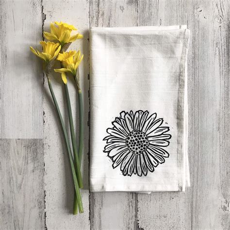 Easter Decorations Spring Kitchen Towel Mother S Day Gift April Birthday Daisy Tea Towel