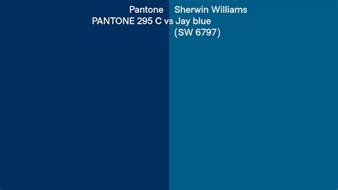 Pantone 295 C Vs Sherwin Williams Jay Blue Sw 6797 Side By Side