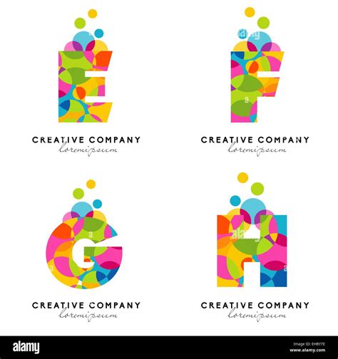 Las Letras Del Alfabeto Creativo Logotipo Cartas Vectoriales Colorido