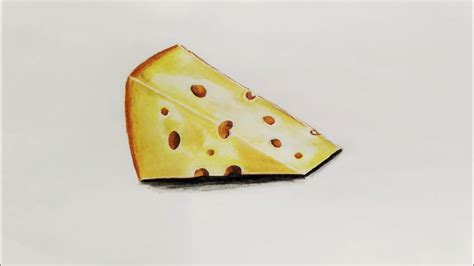 How To Draw A Realistic Piece Of Cheese Easy Cheese Drawing Step By