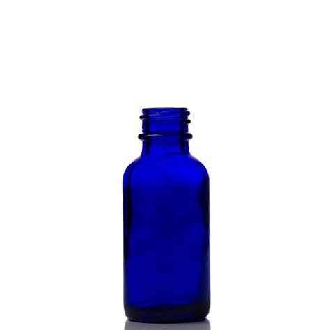 1 Oz Blue Glass Boston Round Bottle With 20 400 Neck Voyageur Soap And Candle