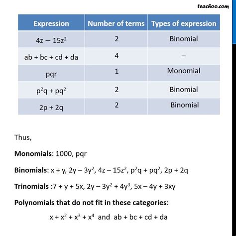 Subtracting Binomials And Monomials