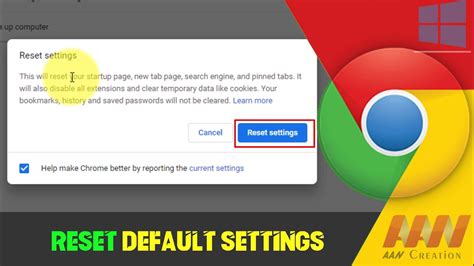How To Reset Chrome Browser To Its Default Settings On Windows 10 Youtube