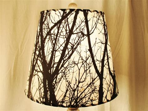 Tree Silhouette Handmade Lamp Shade Etsy Rustic Lamp Shades White