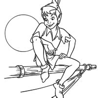 Desenho De Peter Pan Carregando Peter Pan No Colo Para Colorir