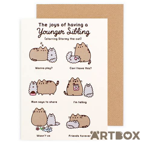 Buy Pusheen The Cat Joys Of Younger Sibling Greeting Card At Artbox