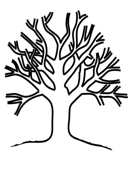 Simple Tree Without Leaves Coloring Pages