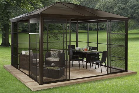 Outdoor planters for businesses tend to be large planters. Outdoor Metal Gazebo Screen Houses | Backyard gazebo ...
