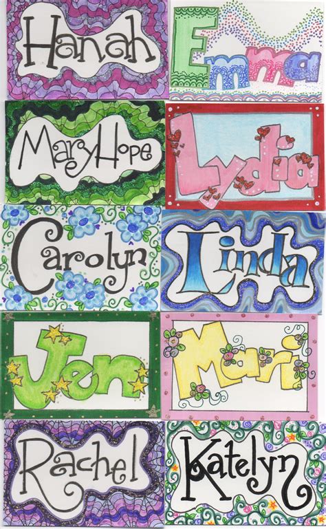 Name Tags I Drew For Kids I Work With 3 Name Art Projects Name