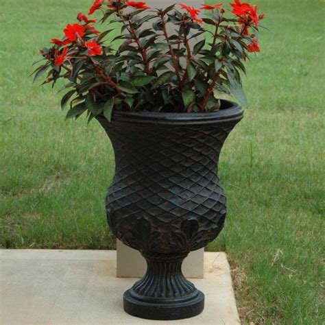 13 In X 18 In Cast Stone Yorvit Urn In Aged Charcoal Pf6213ac Mpg