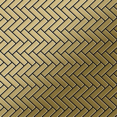 Mosaic Tile Massiv Metal Titanium Gold Brushed Gold 16mm Thick Alloy