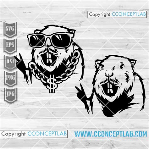 Beaver Swag Svg Cute Party Animal Clipart Hippie Woodland Stencil