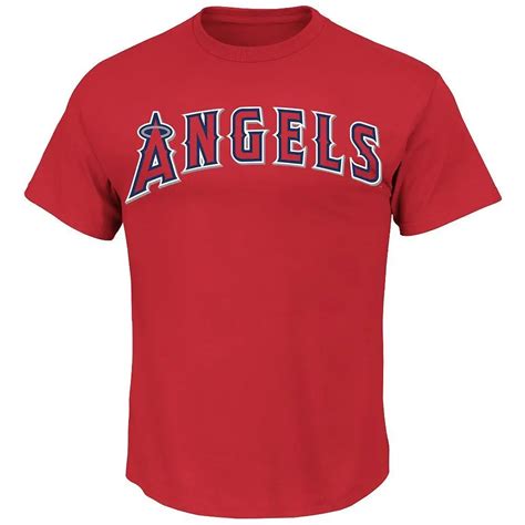 Los Angeles Angels Majestic Cotton T Shirt Mens Baseball Tee New Red