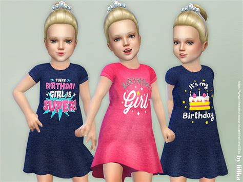 The Sims Resource Toddler Birthday Dress Needs Toddler Stuff