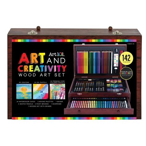 142 Piece Wood Painting Sketching Drawing Box Kit By Art 101 Adults