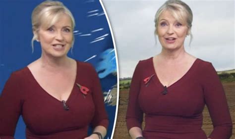 Bbc Weather Carol Kirkwood Sparks Online Frenzy As She Teases Cleavage In Plunging Dress Tv