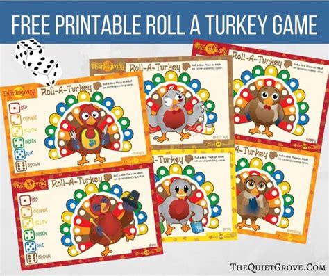 Free Printable Roll A Turkey Game ⋆ The Quiet Grove