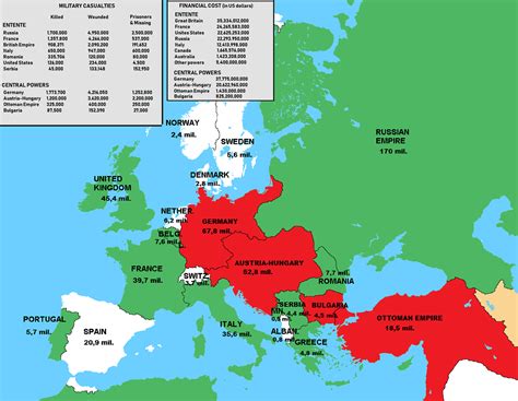 Map Of Europe During Ww 1 A Map Of Europe Countries