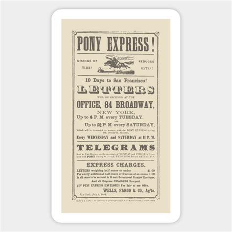 Pony Express Advertisement Pony Express Sticker Teepublic