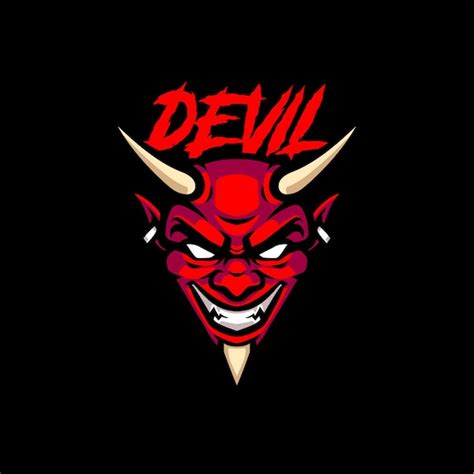 Premium Vector Red Devil Head Mascot Logo