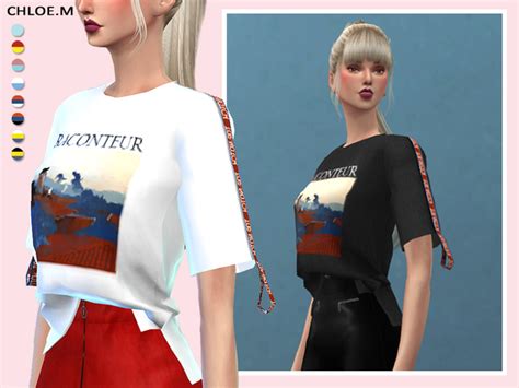 Short Sleeved T Shirt By Chloemmm At Tsr Sims 4 Updates