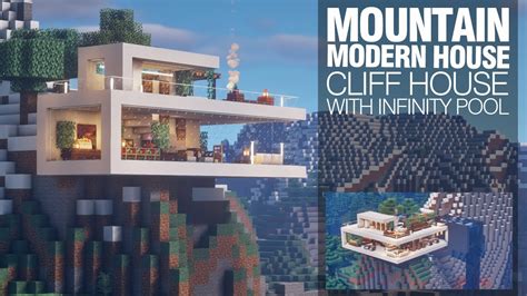 Minecraft Tutorial Cliff House Modern Mountain House Infinity
