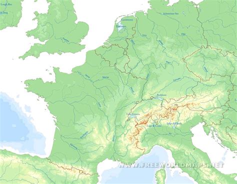 Western Europe Physical Map