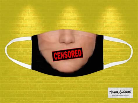 Censored Woman Face Mask Covering Re Useable And Washable Etsy