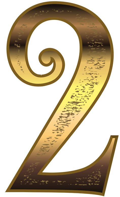 Gold Number Two Png Clipart Image Png Download 17162500 Free Images