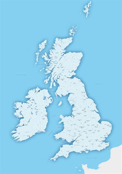 United Kingdom Map With Rivers