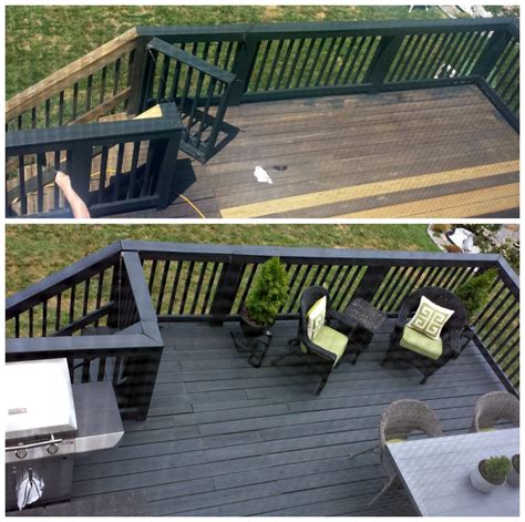 Before And After Black Slate Stain Deck And Repair Staining Deck Deck