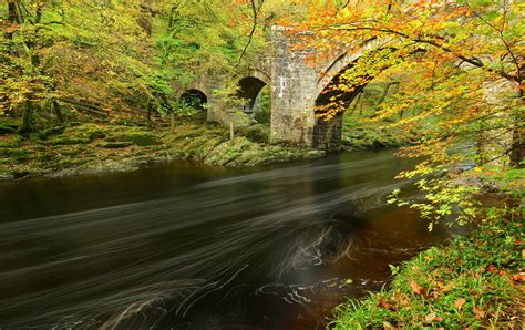 Wallpaper Bridge Autumn Trees England Water Beauty River Long