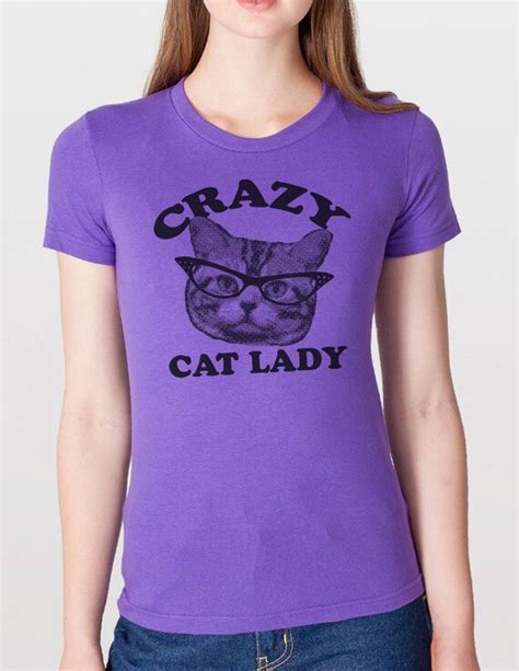 Items Similar To Crazy Cat Lady T Shirt Womens American Apparel S M