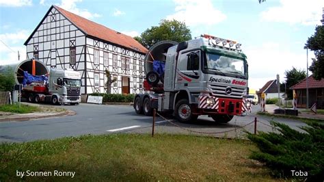 Bender Schwertransporte Wka Turmteile Windpark Holzthaleben Youtube