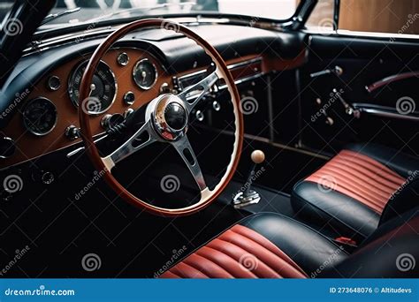 Classic Car With Modern Interior And Sleek Design Elements For
