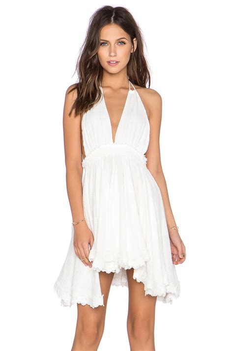 Lyst Loveshackfancy String Halter Mini Dress In White