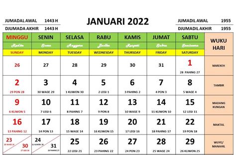 Template Kalender 2022 Lengkap Hijriyah Dan Jawa Forexcalendar