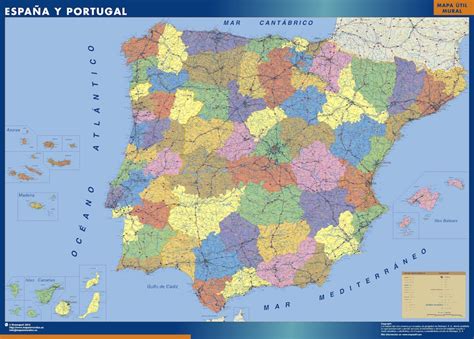 Mapa España Pared Tienda Mapas Posters Pared