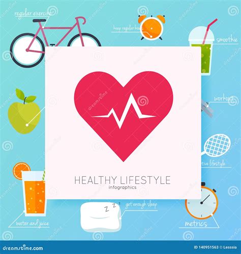 Concept Of Healthy Lifestyle Infographics Icons For Web Fitness