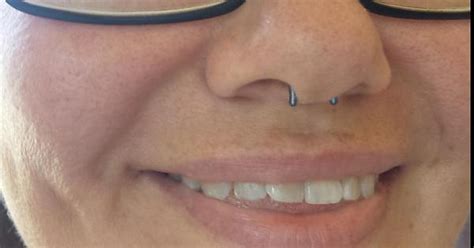 Discreet Septum Retainer From Anatometal Super Comfy Worn Flipped Up But Tends To Slip Out If