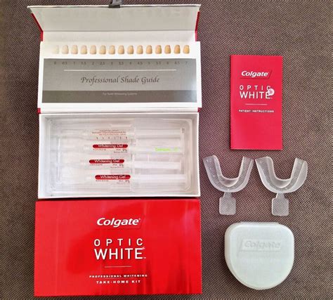 4x Colgate Optic White Whitening Gels 2x Teeth Tray Case Shade
