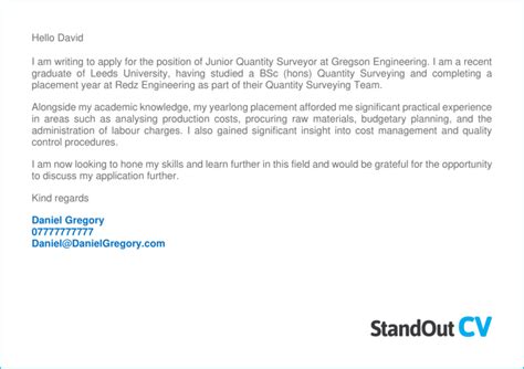 Quantity Surveyor Cover Letter Examples Get The Job