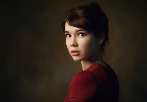 Face Ekaterina Ermakova 1080p Maxim Maximov Women Portrait Simple