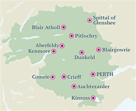 Perthshire Accommodation And Things To Do Scotland Map Travel