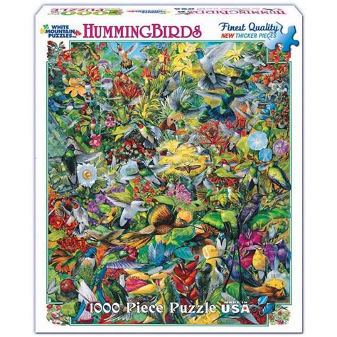 White Mountain Puzzles Hummingbirds 1000 Piece Jigsaw Puzzle Swiftsly