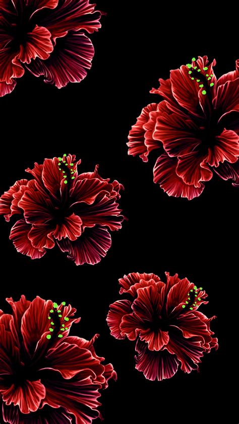 Red Flower Wallpaper Done By Sabrinedits Wallpaper Phonewallpaper